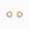 Histoire d'Or Boucles D'oreilles Puces Amaiur Or Tricolore Oxydes De Zirconium