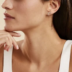 Boucles D'oreilles Puces Astre Argent Blanc-Histoire d'Or Discount