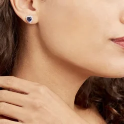 Boucles D'oreilles Puces Argent Blanc Sphinx Pierres-Histoire d'Or Outlet