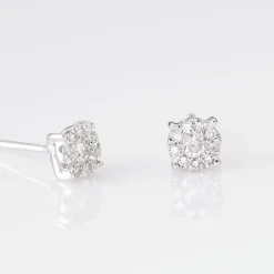 Histoire d'Or Boucles D'oreilles Puces Artemis Or Blanc Diamant