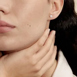 Histoire d'Or Boucles D'oreilles Puces Artemis Or Blanc Diamant