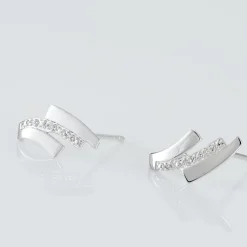 Boucles D'oreilles Puces Ainhoa Or Blanc Diamant-Histoire d'Or Online