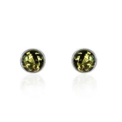 Boucles D'oreilles Puces Argent Blanc Acacia Ambre-Histoire d'Or Hot