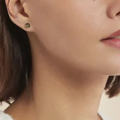 Boucles D'oreilles Puces Argent Blanc Acacia Ambre-Histoire d'Or Hot