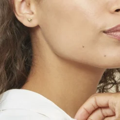 Histoire d'Or Boucles D'oreilles Puces Aricia Coeur Or Jaune