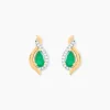 Histoire d'Or Boucles D'Oreilles Puces Angelika Or Jaune Emeraude Diamant