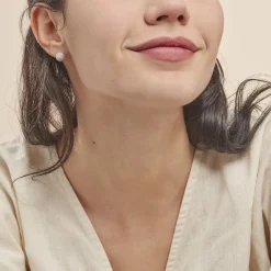 Histoire d'Or Boucles D'oreilles Puces Ayana Argent Blanc