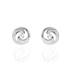 Boucles D'oreilles Puces Anne-andree Argent Blanc Oxyde De Zirconium-Histoire d'Or Hot