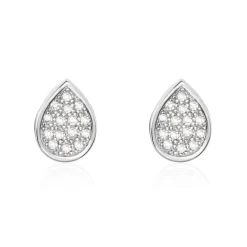 Histoire d'Or Boucles D'oreilles Puces Argent Blanc Tricoria Oxydes De Zirconium