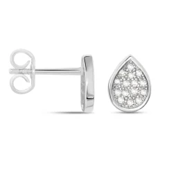 Histoire d'Or Boucles D'oreilles Puces Argent Blanc Tricoria Oxydes De Zirconium