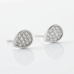 Histoire d'Or Boucles D'oreilles Puces Argent Blanc Tricoria Oxydes De Zirconium