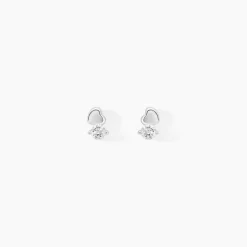 Boucles D'oreilles Puces Amani Argent Blanc Oxyde De Zirconium-Histoire d'Or New