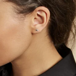 Boucles D'oreilles Puces Amani Argent Blanc Oxyde De Zirconium-Histoire d'Or New