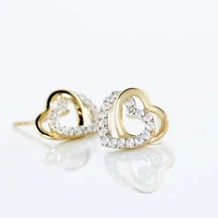 Histoire d'Or Boucles D'oreilles Puces Ablaye Or Jaune Oxyde De Zirconium