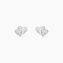 Boucles D'oreilles Puces Argent Blanc Dounyo Oxydes De Zirconium-Histoire d'Or Best