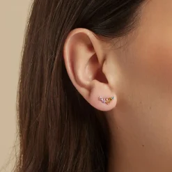 Histoire d'Or Boucles D'oreilles Puces Archelaus Or Jaune Oxyde De Zirconium