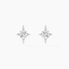 Boucles D'oreilles Puces Astre Precieux Argent Blanc Oxyde-Histoire d'Or Hot