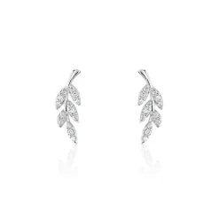 Histoire d'Or Boucles D'oreilles Puces Alma Argent Blanc Oxyde De Zirconium