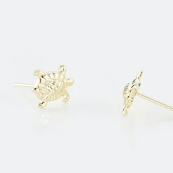 Histoire d'Or Boucles D'oreilles Puces Almahae Tortue Or Jaune