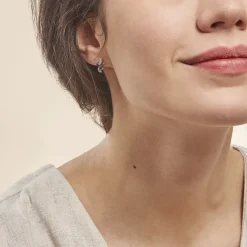 Boucles D'oreilles Puces Angie Or Blanc Saphir Et Diamant-Histoire d'Or Hot