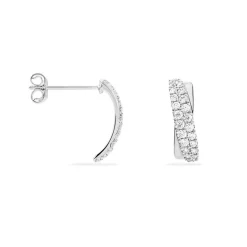 Boucles D'oreilles Puces Aglae Or Blanc Oxyde De Zirconium-Histoire d'Or