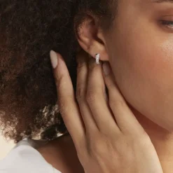 Boucles D'oreilles Puces Aglae Or Blanc Oxyde De Zirconium-Histoire d'Or