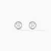 Boucles D'oreilles Puces Argent Blanc Laureto Oxydes De Zirconium-Histoire d'Or Sale