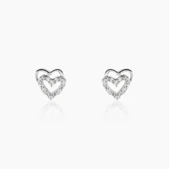Histoire d'Or Boucles D'oreilles Puces Aoki Argent Blanc Oxyde De Zirconium