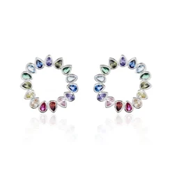 Histoire d'Or Boucles D'oreilles Puces Argent Blanc Ethem Oxydes Spinelles