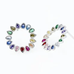 Histoire d'Or Boucles D'oreilles Puces Argent Blanc Ethem Oxydes Spinelles