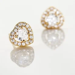 Histoire d'Or Boucles D'oreilles Puces Alais De Zirconium