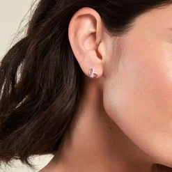 Boucles D'oreilles Puces Arika Argent Blanc Oxyde De Zirconium-Histoire d'Or Online