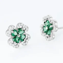 Histoire d'Or Boucles D'oreilles Puces Argent Blanc Deryn Verre Oxydes De Zirconium