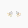 Histoire d'Or Boucles D'oreilles Puces Anne-maudae Triple Coeurs Or Bicolore