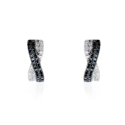 Boucles D'oreilles Puces Alric Or Blanc Diamant-Histoire d'Or Discount