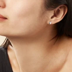 Boucles D'oreilles Puces Argent Blanc Laureano Oxydes De Zirconium-Histoire d'Or Outlet