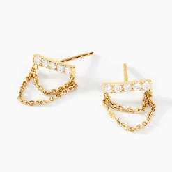 Boucles D'oreilles Puces Akilina Or Jaune Oxyde De Zirconium-Histoire d'Or