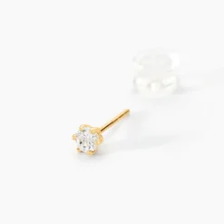 Boucles D'oreilles Puces Aconit Or Jaune Oxyde-Histoire d'Or Clearance
