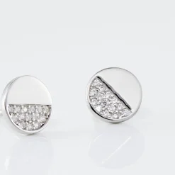 Boucles D'oreilles Puces Argent Blanc Viviano Oxydes De Zirconium-Histoire d'Or Hot