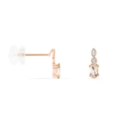 Histoire d'Or Boucles D'oreilles Puces Antonia Or Rose Morganite Et Diamant