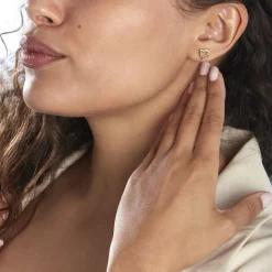 Histoire d'Or Boucles D'oreilles Puces Anne-maudae Coeurs Or Jaune
