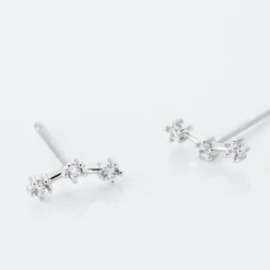 Histoire d'Or Boucles D'oreilles Puces Allegra Argent Blanc Oxyde De Zirconium