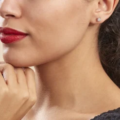 Boucles D'oreilles Puces Artemis Or Blanc Diamant-Histoire d'Or