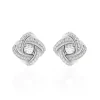 Boucles D'oreilles Puces Anasthase Argent Blanc Oxyde De Zirconium-Histoire d'Or Clearance