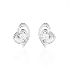 Histoire d'Or Boucles D'oreilles Puces Alou Argent Blanc Oxyde De Zirconium