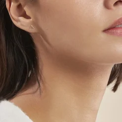 Boucles D'oreilles Puces Anne-berengere Triangle Or Jaune-Histoire d'Or Online