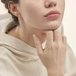 Boucles D'oreilles Puces Azzedine Salamandre Or Bicolore-Histoire d'Or Clearance