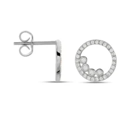 Boucles D'oreilles Puces Argent Blanc Ursine Oxydes De Zirconium-Histoire d'Or Outlet