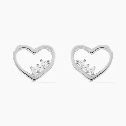 Histoire d'Or Boucles D'oreilles Puces Argent Blanc Shelan Oxydes De Zirconium
