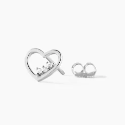 Histoire d'Or Boucles D'oreilles Puces Argent Blanc Shelan Oxydes De Zirconium